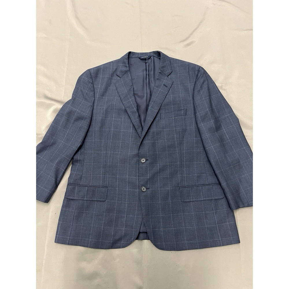 Brooks Brothers 1818 Reda 1865 100% Italy Wool Blazer Blue Windowpane Size 46R